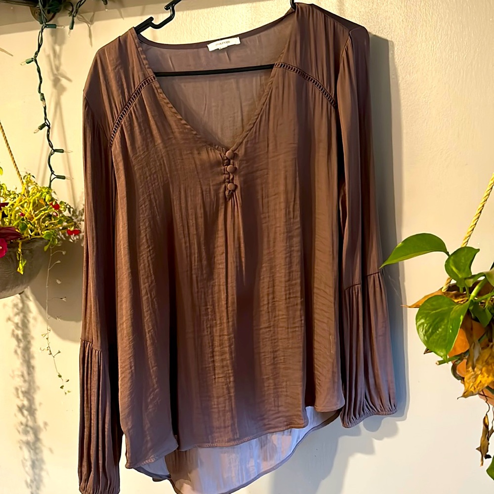 Dressy blouse purple or plum. Maurices size large